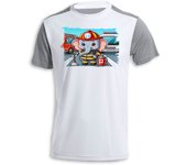 MERCHANDMANIA CAMISETA BICOLOR elefante bombero profesion emergencia salvamento tshirt