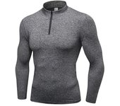 Men's Autum Sports Running Tops Fitness Running Training Long Sleeve Half Zipper Elastic Quick Dry Athletic Baselayer Undershirt