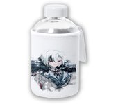 MERCHANDMANIA BIDON CRISTAL CON FUNDA SOFT SHELL mujer organizacion enmascarados mmo jrpg tapon seguridad botella videojuego juego waifu