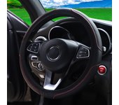 1 plaid PU embossed leather automotive supplies steering wheel cover without inner ring fits 14.5-15 inches