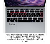 Russian silicone Keyboard Cover Protector for Macbook air13/12 /15/16pro touchbar A2992/A3113/A2941/A1990/A3114/A2289A2337/A2141