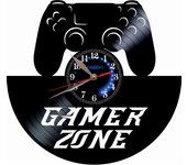Gamer Zone Reloj de Disco de Vinilo Decoracion de Pared de Salon de Juegos Habitacion de Niños Tema Videojuego Regalo Original VINY WOODY