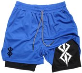 Graphic 2 in 1 Athletic Shorts for Men Gym Workout Running Performance Shorts with Phone Pocket Quick Dry Breathable Lightweight