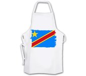 MERCHANDMANIA DELANTAL TALLA ADULTO bandera república democrática del congo pais cocina kitchen apron