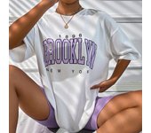 1898 Brooklyn New York Letter Drop Shoulder Priting Cotton Women T-Shirt Vintage Simple Clothes Female T Shirt High Quality