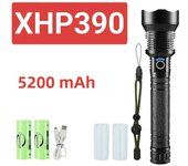 Powerful XHP390 Flashlight 10000mah Large Capacity Strong Light Tactical Torch Self-Defense Flash Light Outdoor Camping Hunting