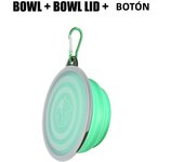 Foldable Silicone Dog Food Water Basin with Bowl Lips for Pets Outdoor Travel,Portable with Hooks for Pet Supplies, Feeding Bowl