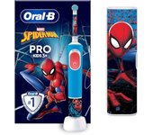 Oral-B Pro Kids Cepillo De Dientes Eléctrico, 1 Mango De Spider-Man De Marvel, 1 Cabezal, 1 Estuche De Viaje, Diseñado Por Braun, Apto Para Niños Mayores De 3 Años