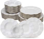 Vajilla completa y elegante Kütahya Porselen Milena de Porcelana Dorada- para 6 Personas - 24 piezas – Vajilla exclusiva