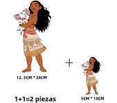 2PCS Disney Moana Princess Cartoon Hot Stamping Hot Melt Adhesive Transfer Paste Clothing Sticker DIY T-shirt Hot Stamping Patch