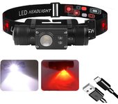 SOLOLANDOR Type-C White Red LED Dimming headlamp18650 headlight Torch head lamp Headlamp Memory Function Flash light