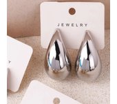 Gold Color Water Drop Earring Stud Simple Design Ins Women Post Earrings 3 Size Available Silver Color Big Surface Girls Jewelry