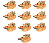 vidaXL Correas de sujeción de trinquete 10 uds 2 T 8mx50mm naranja