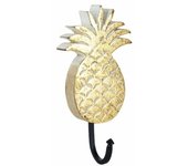 CAPRILO REGALOS & DECORACIÓN Percha de Pared Decorativa de Madera y Metal " Piña Dorada". Adornos y Muebles Auxiliares.. Percheros. Decoración Hogar. Regalos originales. 8,50 x 5,50 x 16,50 cm.