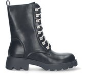 PuntoSalao Botas militares suela track cordones strass y cremallera mujer color negro