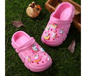 Girls Trendy Comfortable Clogs With Luminous Cartoon Unicorn Charms, Breathable Non-slip Clogs For Indoor Outdoor Beach Pool