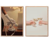 Set de 2 cuadros calidad premium con marco de madera - 30x40 cm o 50x70 cm - POSTER LAB