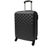 Maleta de viaje cabina, diseño de rombos, 4 ruedas de abs, trolley, dura y ligera, cerradura de combinación numérica （52 x 32 x 22 cm)