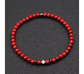 4mm Natural Stone Bracelet Men Hematite Cross Braclet Rice Bead Braslet Homme Boyfriend Gift Bracciale Uomo Joias Yoga Jewelry