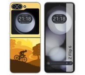 Tumundosmartphone Funda Carcasa Dura para Samsung Galaxy Z Flip 6 5G diseño Ciclista Dibujos