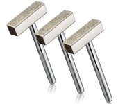 Muela de vestir de 3 piezas Conveniente muela de diamante Muela de vestir Muela de banco Herramienta de vestir para muelas de desbarbado, Plata