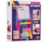 MOLTO | Pupitre Infantil con Pizarra Magnética 3 en 1 | Pizarra Dibujo Infantil | Pizarra con Accesorios | Juguetes Educativos para Niños | Niños a partir de 36 Meses | Color Rosa (11074)