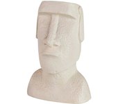 Figura Moai Cemento Blanco 17x11x26 Cm