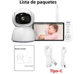 5"IPS Video Baby Monitor With Pan Tilt Child Camera Wireless 2-Way Audio Night Vision Security Babysitter VOX Wake Up USB Charge