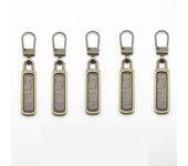 5pcs Detachable Metal Zipper Puller Universal Instant Repair Kit Zipper Sliders Head Repair Kit For Clothing Jacket Sewing Tools