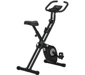 HOMCOM Bicicleta Estática Plegable con 8 Niveles de Resistencia Magnética Bicicleta de Ejercicio Fitness con Pantalla LCD y Asiento Regulable para Casa Oficina 43x85x109 cm Negro