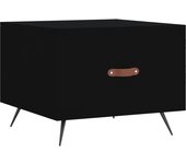 vidaXL Mesa de centro madera de ingeniería 50x50x40 cm Blanco, Negro, Blanco brillante Mesita de Salón o Comedor o Auxiliar Mesa de Café Meuble Salón