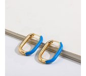 Minimalist U-shaped Colorful Huggies Ear Buckle for Women Half Enamel Glaze Gold Plated Hoop Earrings Piercing Jewelry Gift