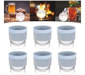 Bola de hielo apilable de fusión lenta, apta para uso alimentario, para hacer tú mismo, para cócteles y whisky. Molde de silicona para cubitos de hielo apilable de fusión lenta, de 6,35 cm (azul, 6 unidades).