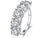 925 Sterling Silver 2.5-5 Carat Moissanite Diamond 5 Pcs Half Row Luxury Ring Trend Fashion Men Ladies Birthday Gift Wedding