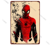 Decor Vintage Metal Poster Cartoon Anime Spiderman Retro Metal Tin Sign Cinema Wall Art Decorative Plate Gifts