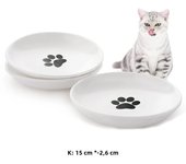 Pet Cat Bowl Snack Canned Tray Not Easy To Tip Over Silicone Bottom Cat Food Bowl Porcelain Cat Plate Dog Food Bowl Pet Supplies