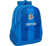 SAFTA - MOCHILA ADAPT.CARRO REAL DEPORTIVO DE LA CORUÑA - Mochila con Asas Ajustables y Espalda Ergonomica - Mochila con Compartimientos con Cremallera - Mochila Diseño Único y Licencia Oficial By REAL DEPORTIVO DE LA CORUÑA