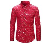 Camisa de Navidad con estampado de Alce de árbol Dorado brilliant