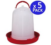 Suinga Bebedero Pollos 3 Litros Rojo - Pack 5 Unidades