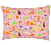 Funda de almohada infantil de algodón estampado, funda de almohada tipo sobre, funda de almohada infantil, funda de almohada de viaje, adecuada para varios tamaños