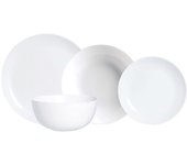 Luminarc Vajilla Vidrio Opal Blanco 19 Piezas Lavavajillas y Microondas