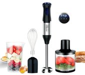 Batidora de mano, 1000 W, 4 Cuchillas, Pies XL, Protección Contra salpicadillas, incluye picadora, batidora y trituradora