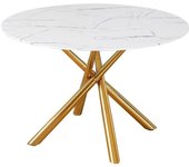 Mesa SAHARA, metal dorado, tapa de cristal templado, 120 cms de diámetro