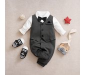 0-18m Newborn Clothing Gentleman Handsome Party Suit Formal Cotton Comfortable Soft Spring And Autumn Long Sleeved Baby Bodysuit