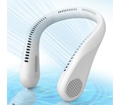 Ventilador de Cuello, recargable con 5000 mAh y 3 velocidades, mini ventilador sin Aspas, portátil, con flujo de aire de 360 °, ventilador personal sin Aspas, color Blanco