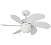 Ventilador de techo modelo Aral Color blanco potencia 50w aspas ø76cm EDM