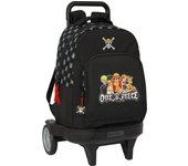 SAFTA - MOCHILA GDE. C/RUEDAS COMPACT EVOL. EXT. ONE PIECE - Mochila con Carro Incluido - Mochila Asas Ajustables y Espalda Ergonomica - Mochila Diseño Único y Licencia Oficial By ONE PIECE