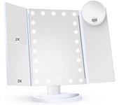Espejo de Maquillaje Triple LED with Luces - Portátil - Blanco