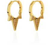 Stainless Steel Earrings for Women Cubic Zircon Gold Color Hoop Earrings 2024 Trend New Luxury Couple Wedding Aesthetic Jewelry