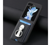 Ring Card Holder Wallet Flip Phone Case for Samsung Galaxy Z Flip 6 5 4 3 2 Flip6 Flip5 Flip4 Flip3 Flip2 5G PU Leather Cover